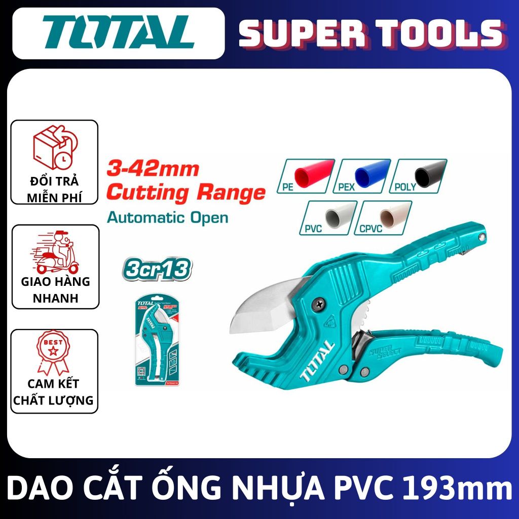 TOTAL TOTAL TOTAL PVC pipe cutter 193mm THT534216 Cutter Pipe PVC ...