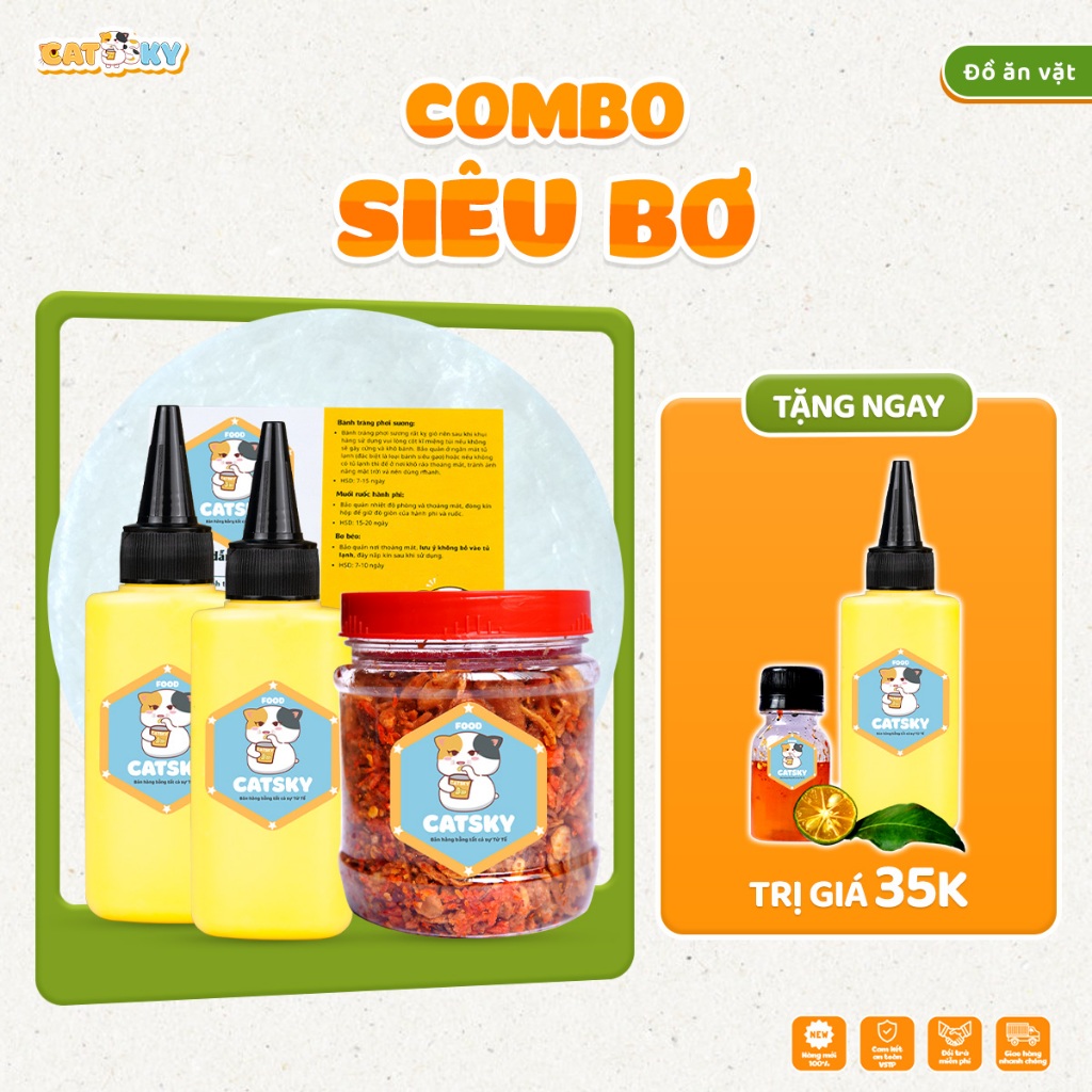 Catsky FOOD dew-dried rice paper snack rice paper combo - Fatty butter ...