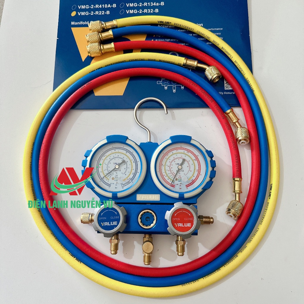 R22 Value VMG-2-R22-B gas refill meter, Value double gas meter with ...