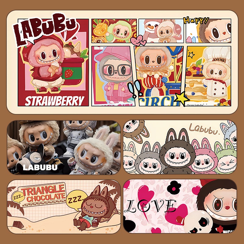 Labubu Multi-Pattern Cartoon Mouse Pad Size 30cm*80cm Anti-Slip ...