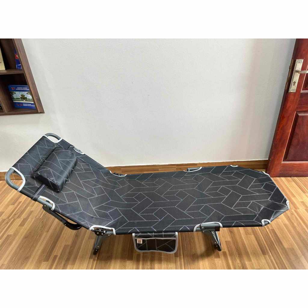 Mesh Fabric Office Folding Bed with Free Pillow 200kg Load Capacity