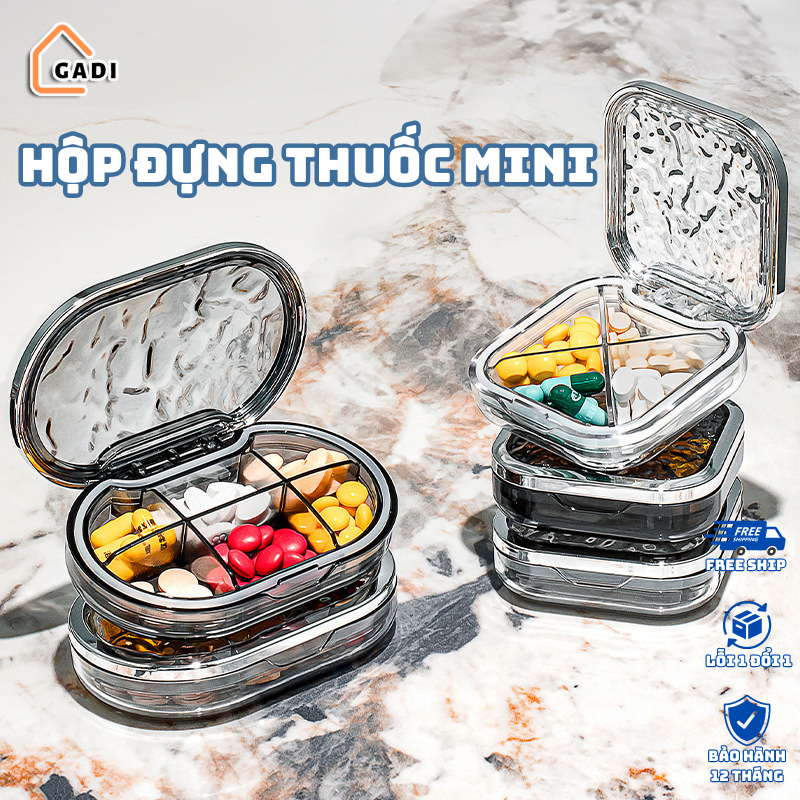GADI mini pill box with transparent diamond pattern, moisture-proof ...