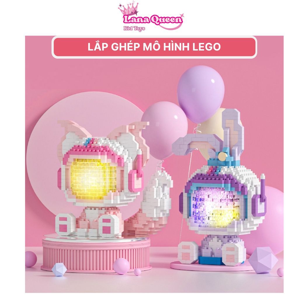 Andy And Ann Astronaut Rabbit Model Assembly Toy with Built-in Led ...