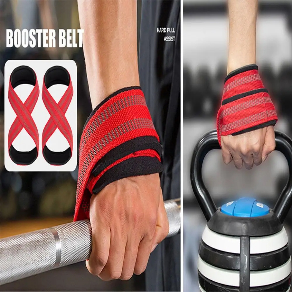 Figure 8 back pull strap wraps the wrist to lift weights and push ...