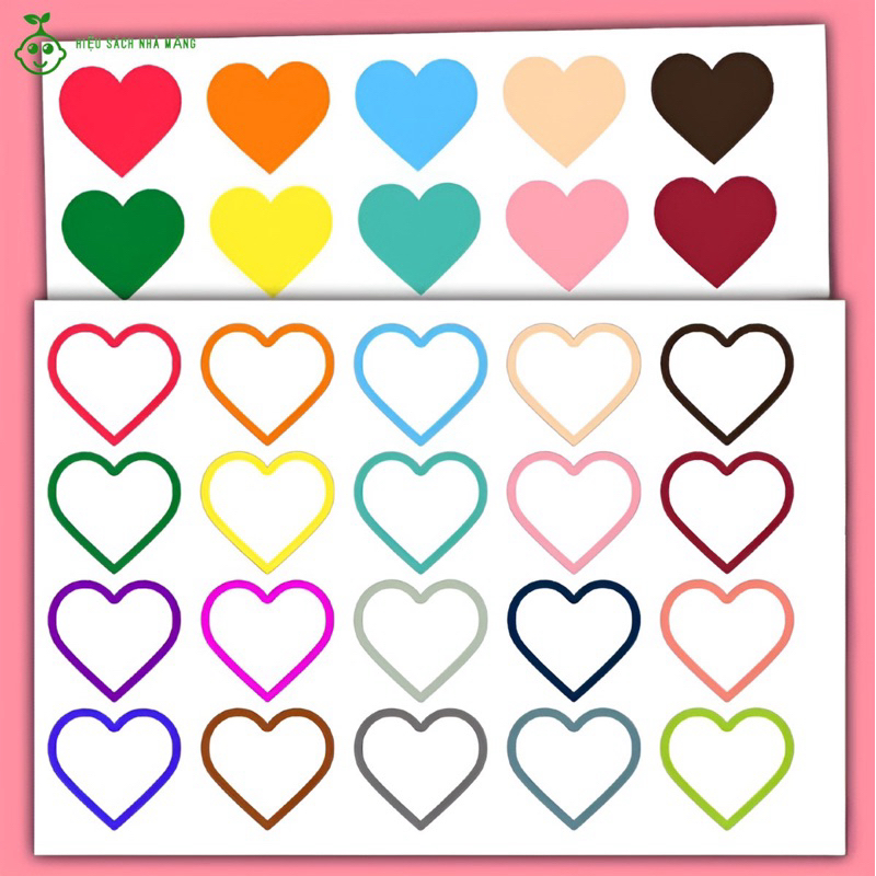 Heart-shaped color combination game (Montessori educational materials ...