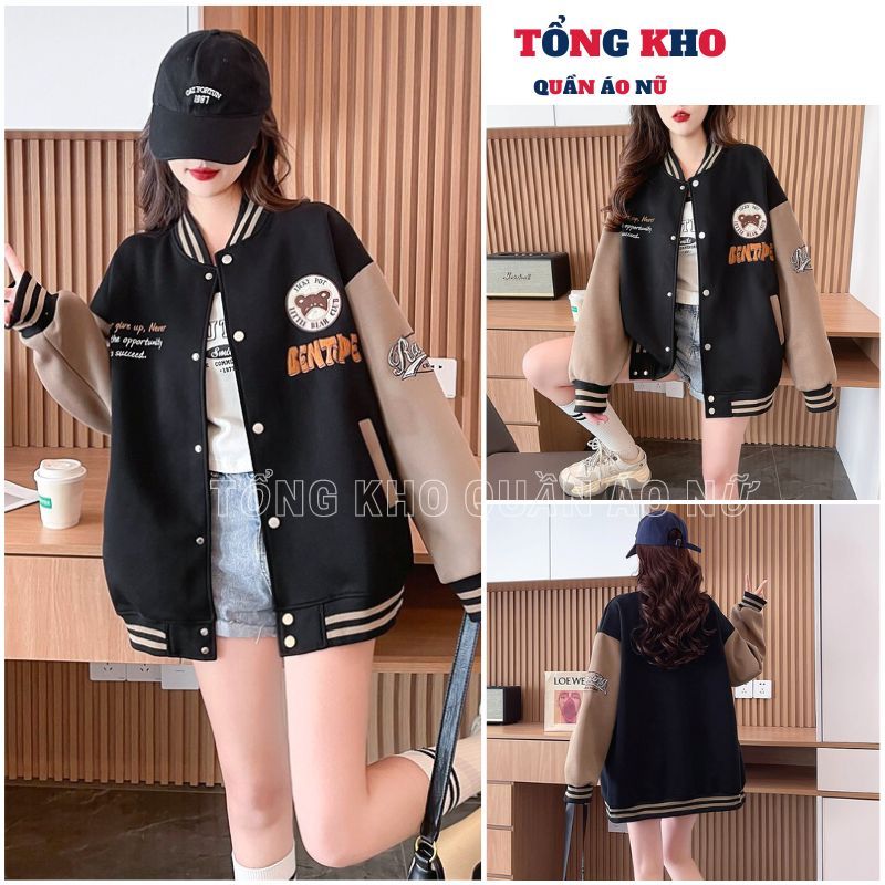 Jacket Baseball Korean style bear embroidered bomber shirt with wide dynamic form TONGKHO Shopee Malaysia
