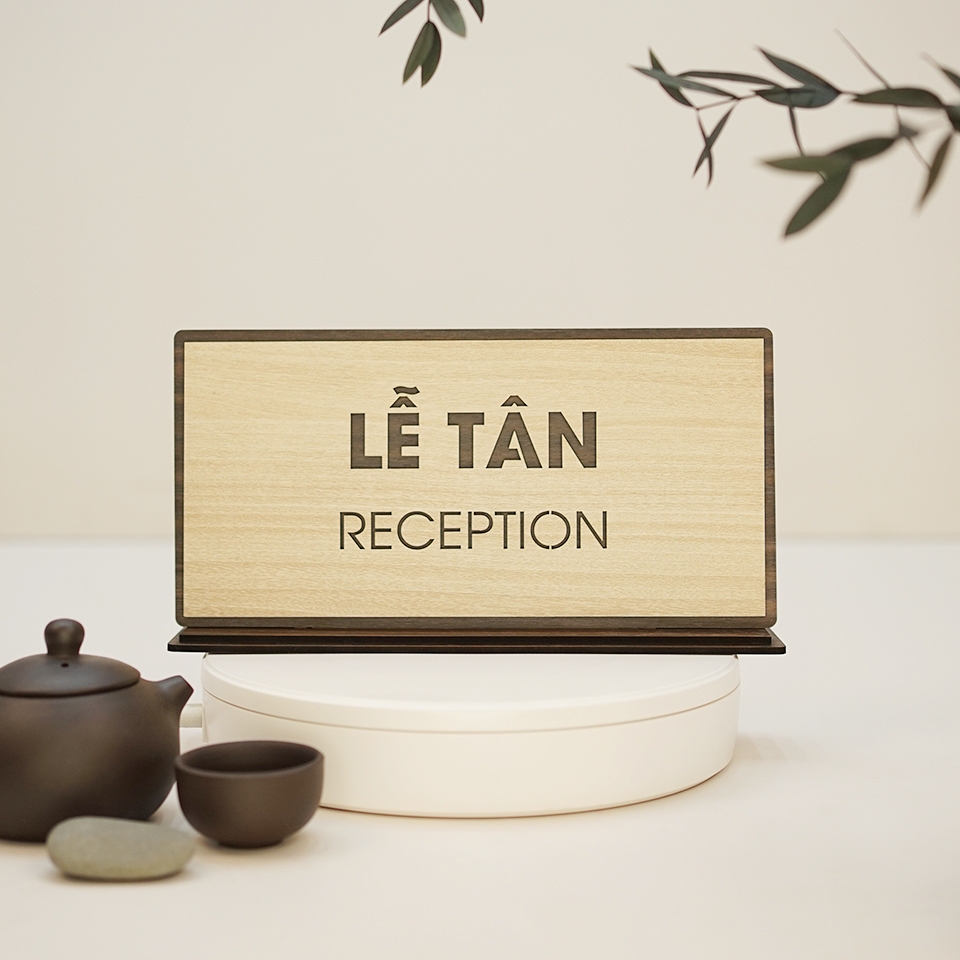 Reception LEVU-BG46 reception Desk Title Wooden Board | Shopee Malaysia