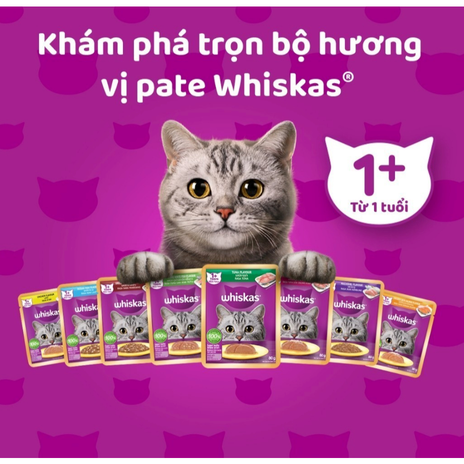 Petlovers WHISKAS Adult Cat Food Sauce Mix 8 Flavors 80g Shopee