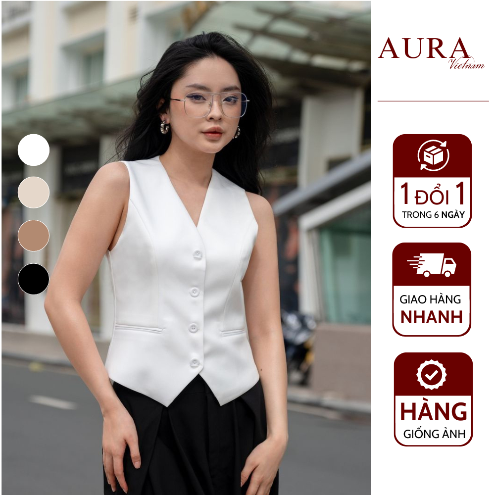 Aura Vietnam - Luxurious 4-button women's vest - Slim Form to flatter ...