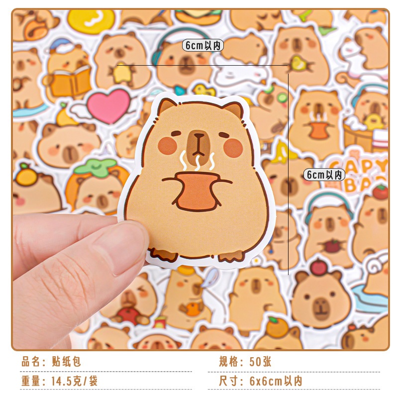 Set of 50 Cute Stickers Capybara, Guinea Pig, Capybara Sticker ...