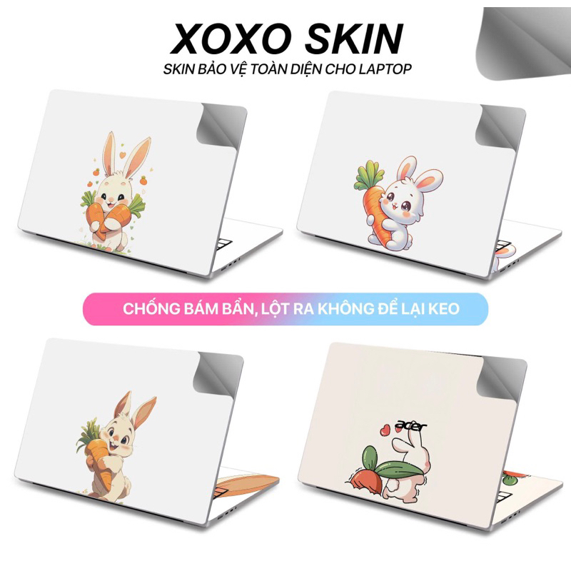 Laptop Skin Stickers 7 White Rabbit Patterns - Laptop Skin Stickers Pre ...