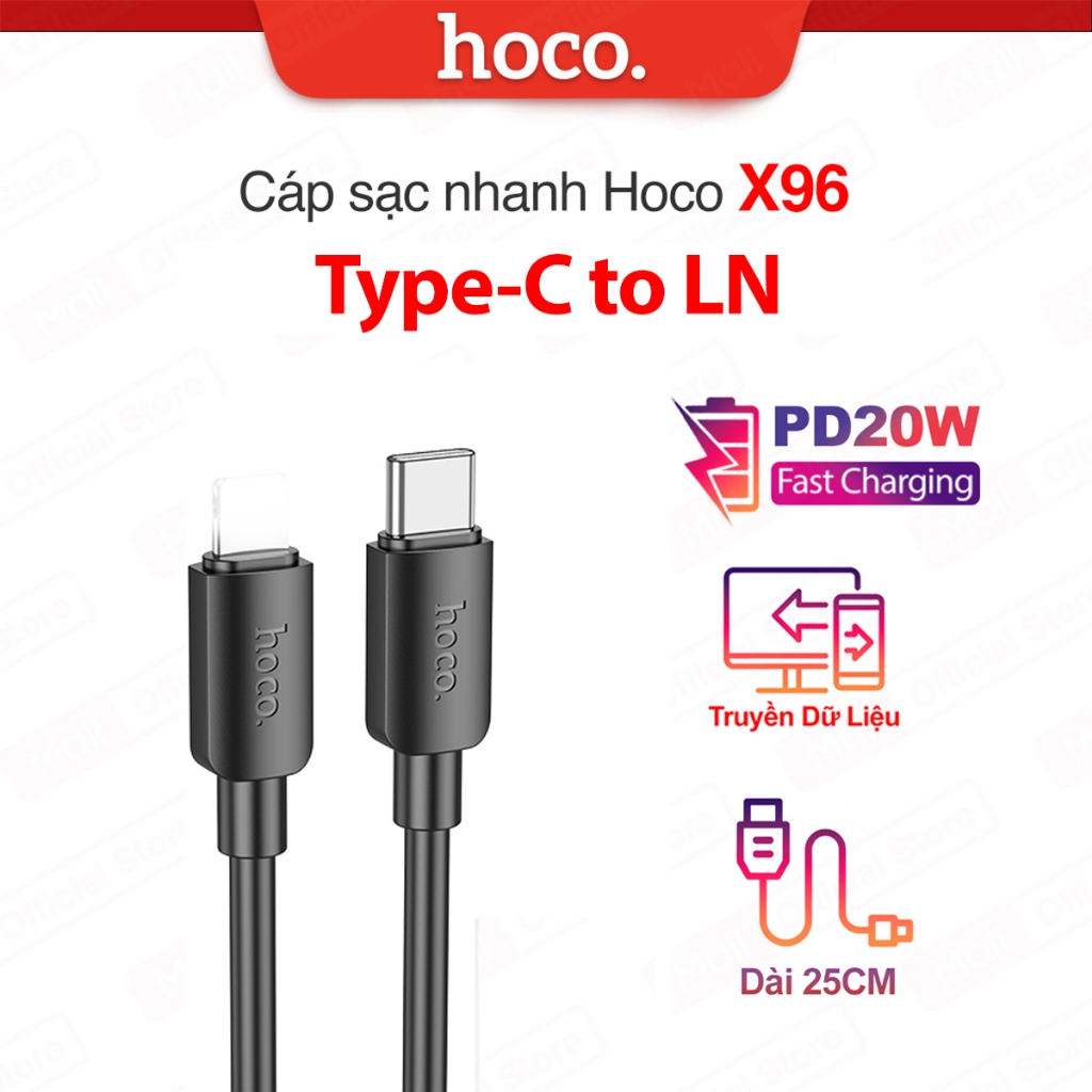 Typec to IP PD20W 3.0A Hoco X96 fast charging cable for ip11/12pro/13 ...