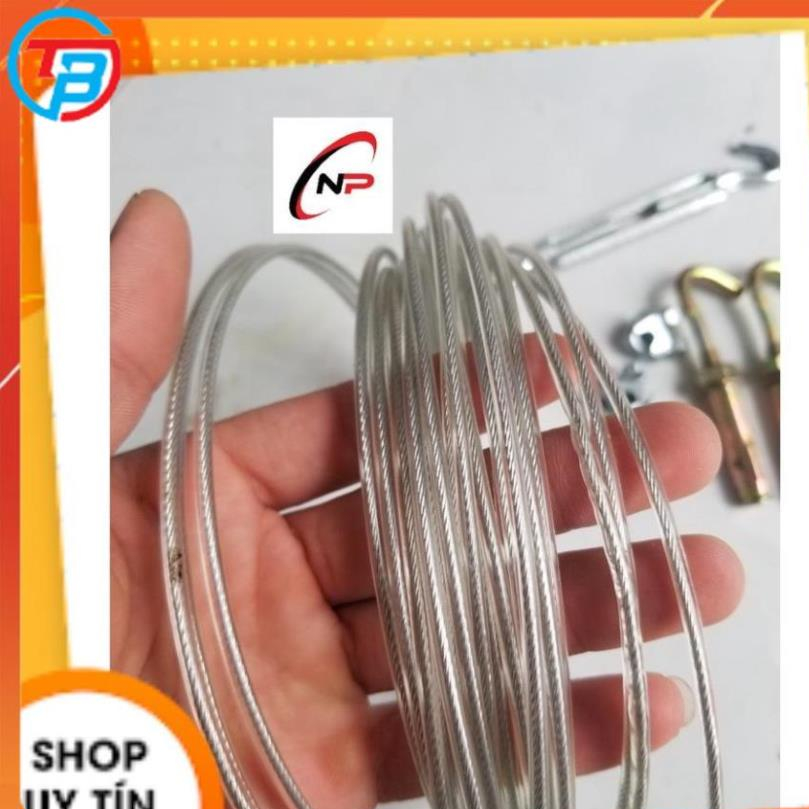 (HCM) Combo of 10 meters of 3mm plastic-coated cable with 1 tensioner ...