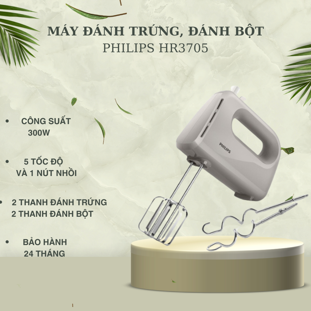 Philips HR3705 Egg Beater and Dough Beater Powerful Turbo Function 5 Smart Beating Speeds Shopee Malaysia