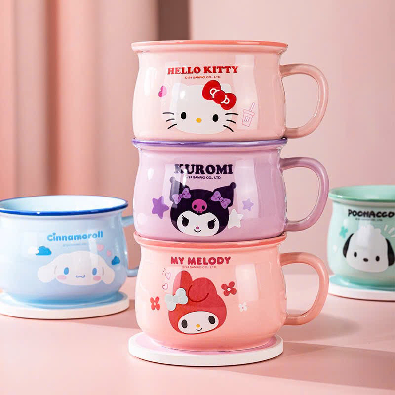 Big rim cup [with box] cartoon Kuromi - Melody - Cinnamoroll - Hello ...