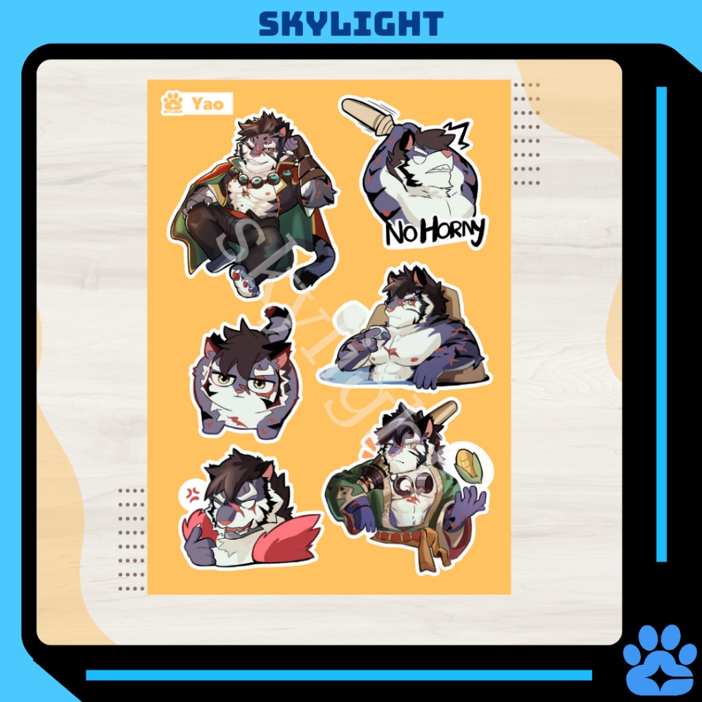 NO.11 YAO - Sdorica - Sticker Furry Sheet A6 Waterproof PVC Decal ...