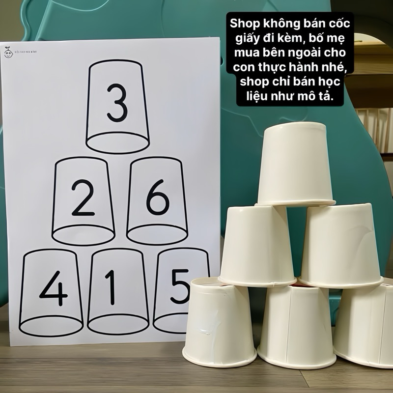 Model paper cup stacking game (Montessori educational materials set ...