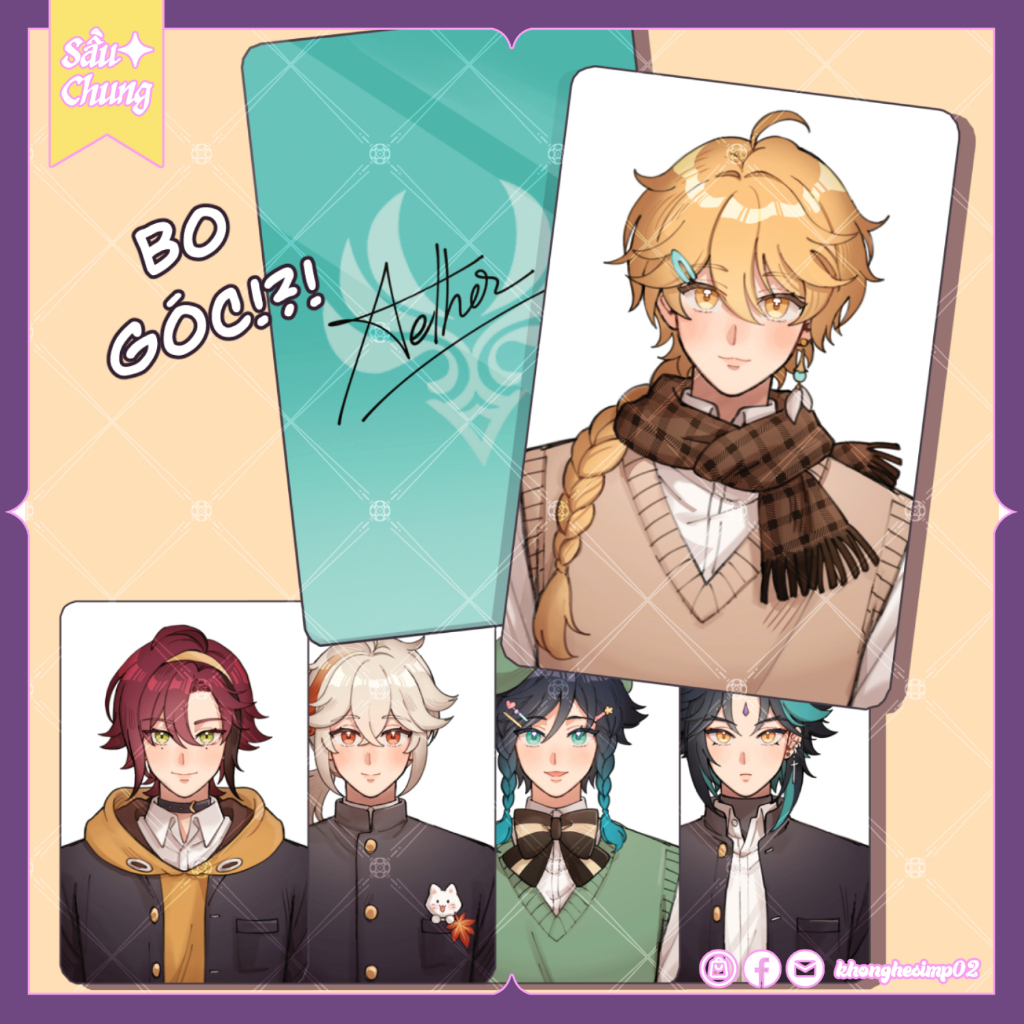 Card photo/Card with rounded corners Genshin Impact 5wirl (anemo boys ...