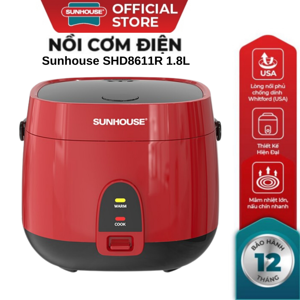 Sunhouse SHD8611R rice cooker Capacity 700W Whitford (USA) 2-layer dual ...