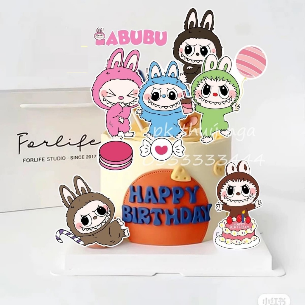 Labubu paper plug Set to decorate labubu cakes with many hot trend ...