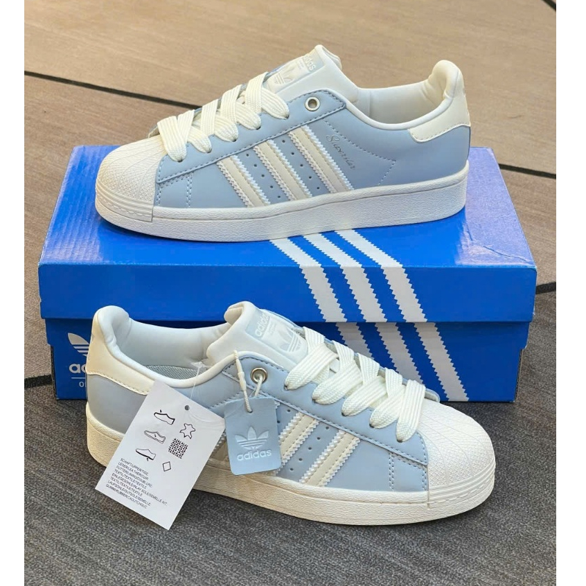 Light blue stripes superstar best sale