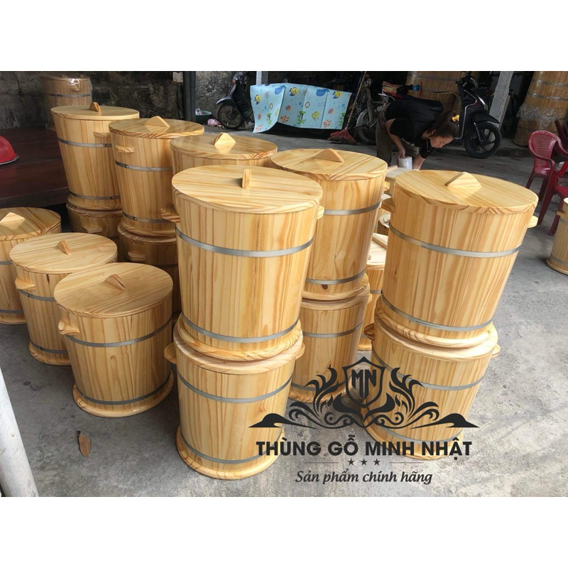 Wooden rice box ️10-15kg rice box to avoid mold and insects | Shopee ...