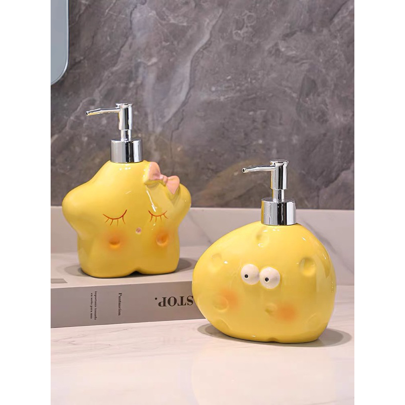 Cute Funny Cheese-shaped Ceramic Shampoo, Conditioner, and Hand ...