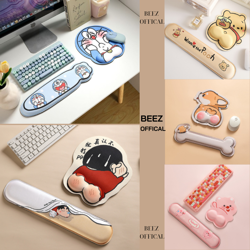 Cartoon mouse pad, keyboard armrest Capybara, Corgi, Shin, Losto, anti ...