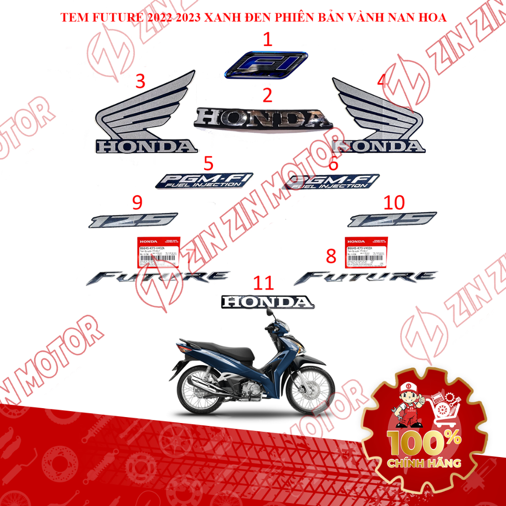 Future 125 Fi Car Sticker, Future Led 2022 2023 Green Removable Sticker ...