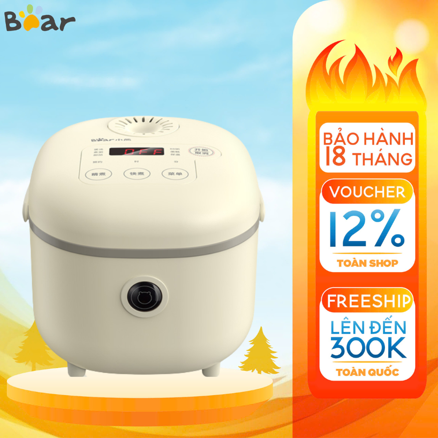 Bear B20A1 2L rice cooker, 350W, 8 timer modes to cook rice to keep ...