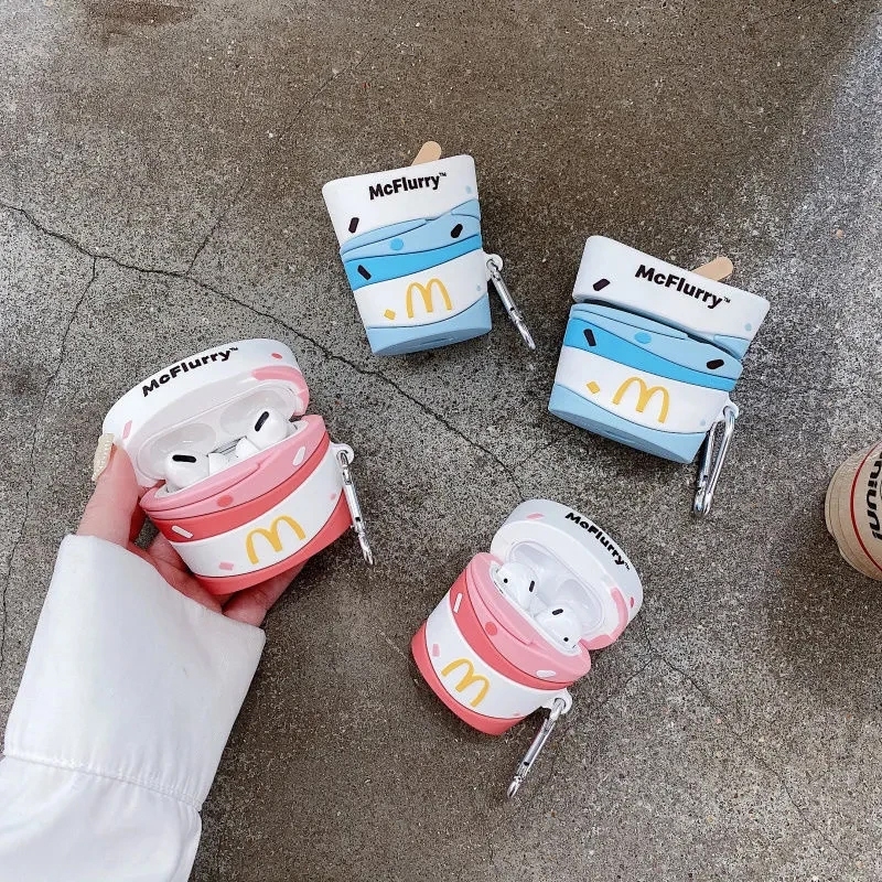 Airpod 2 3 Pro Pro 2 Cup Case MC Flurry Ice Cream With Keychains ...