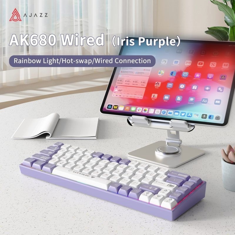 Ajazz AK680 Mechanical Keyboard (new product), Rainbow LED, Hotswap ...