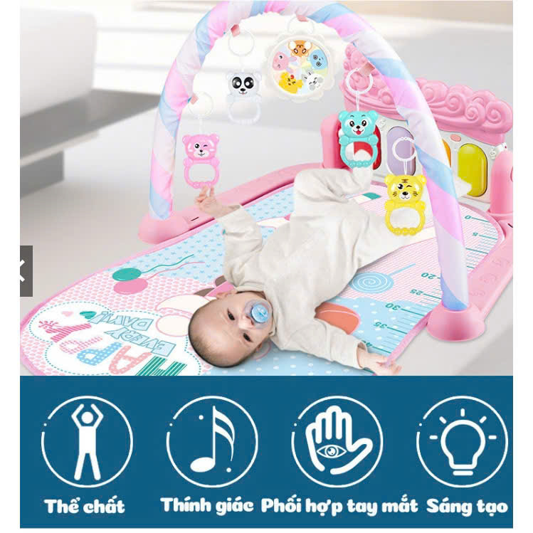 Baby Musical Mat Toy with Music, Lights, Rattles piano Mat for Baby ...