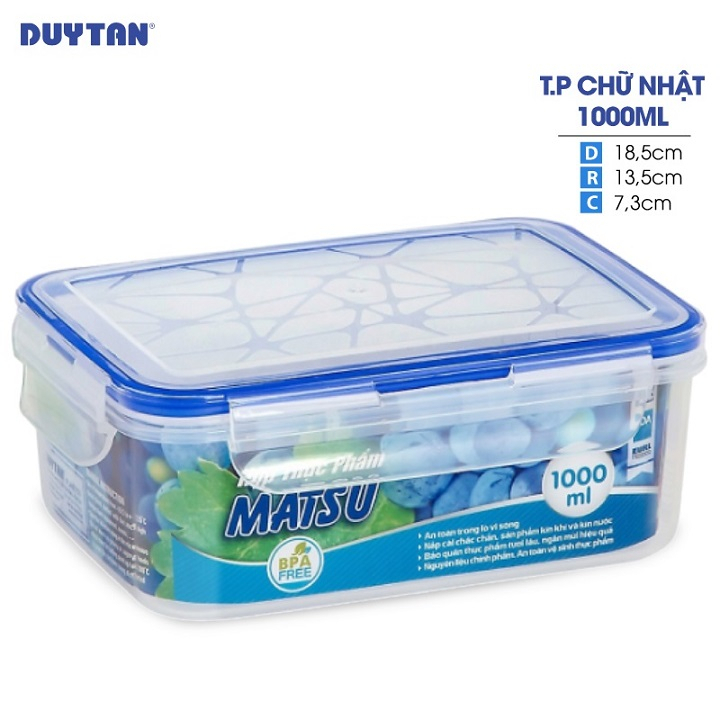 1000ml rectangular plastic box for MATSU food, high quality Duy Tan 1 ...