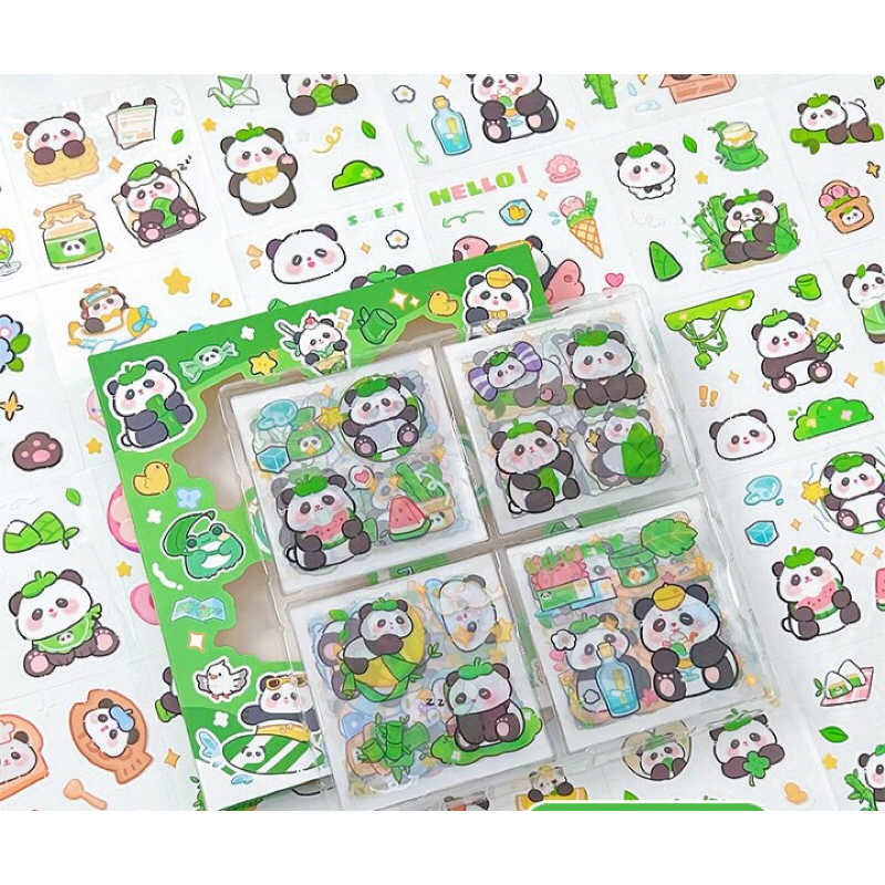 Box of 100 cute Panda Capibara stickers | Shopee Malaysia
