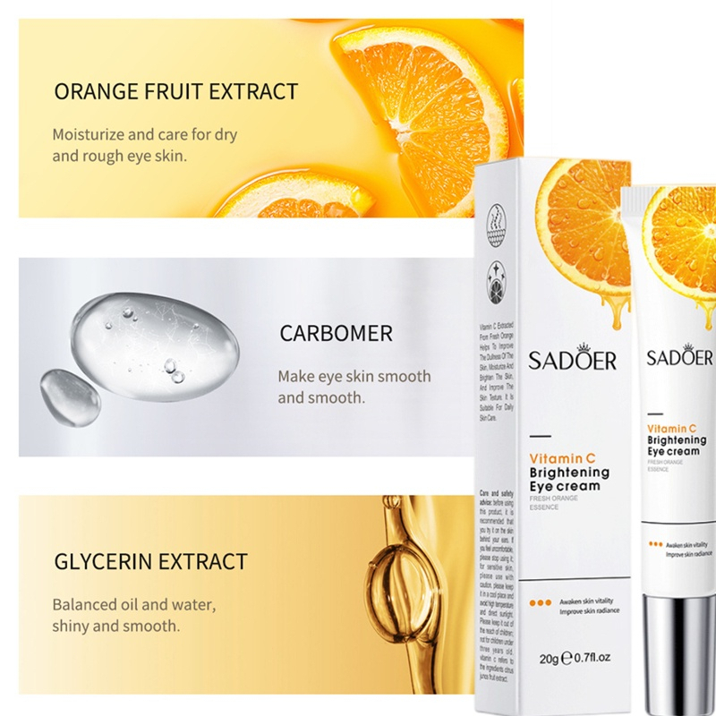 Sadoer eye care Vitamin C eye Cream 20g eye care For Dark Circles Anti-Wrinkle Anti-Aging eye Serum | Shopee Malaysia