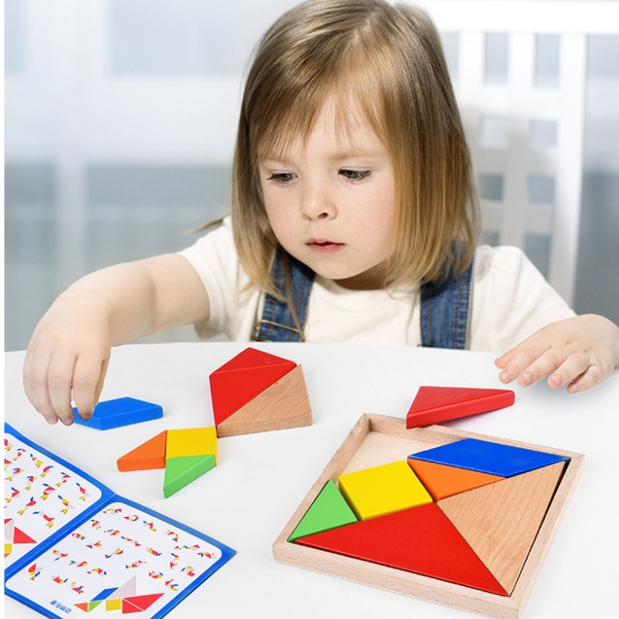 Large Size Tangram Puzzle Toy (18x18 cm) High Quality Wooden for ...