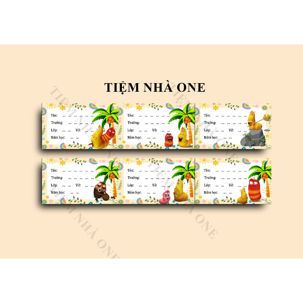 (Set Of 40) Notebook labels, mischievous LARVA cartoon stickers, LARVA ...