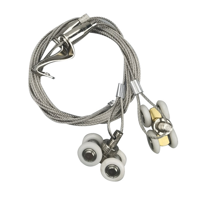 Picture hanging rope, set of 4 wheels for large rails. (including 4 ...