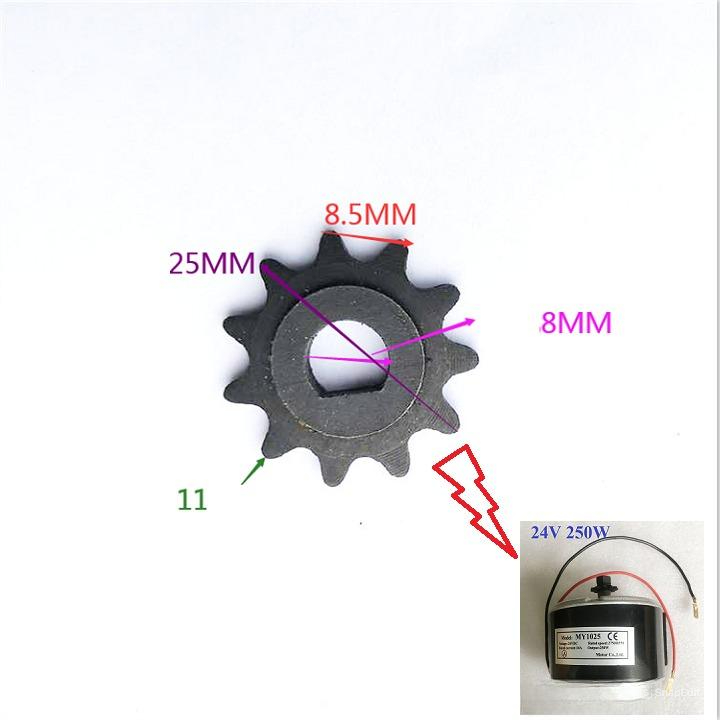 Sprocket for 25H motor chain MY1025 MY1016, motor sprocket 12V 250w ...