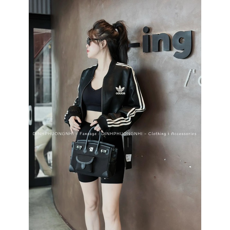 LeatherJacket with striped sleeves and train collar, leather bomber ...
