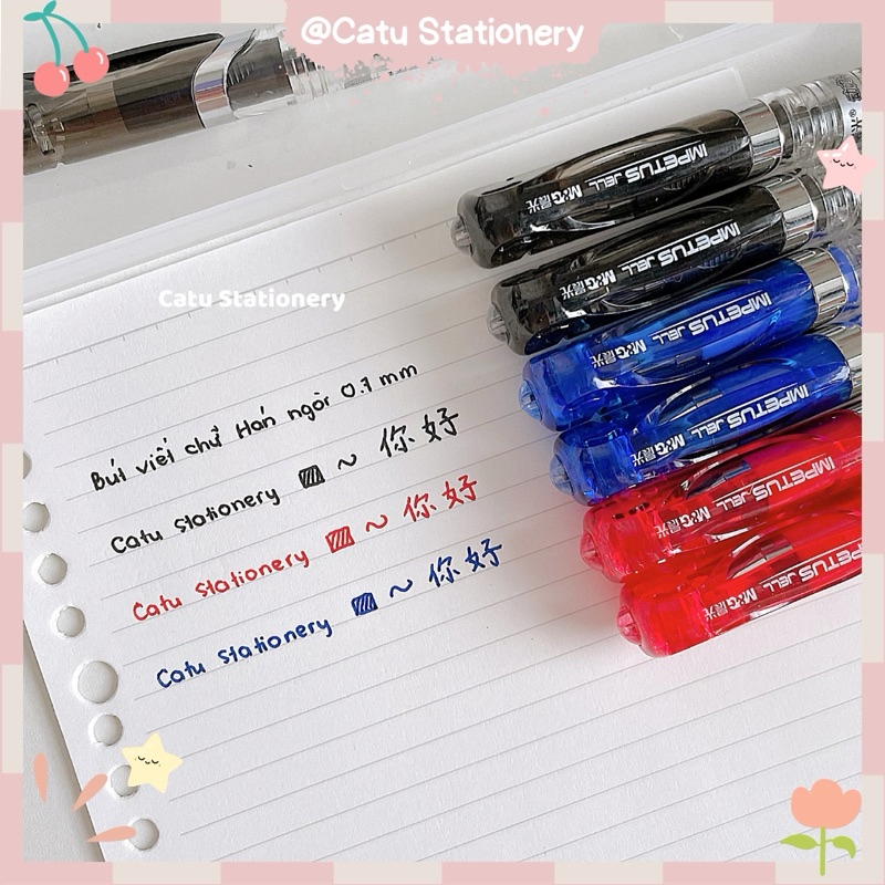 Gel pen for practicing writing Chinese characters, colors, black, blue,  red, nib BD4