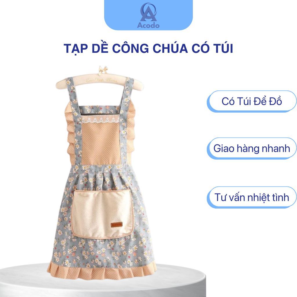 Acodo Super Pretty Princess Apron with Storage Pocket, Multi-Purpose ...