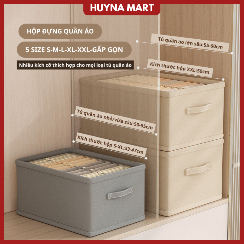 (Many sizes) Lidless clothes storage box, linen material, box walls ...