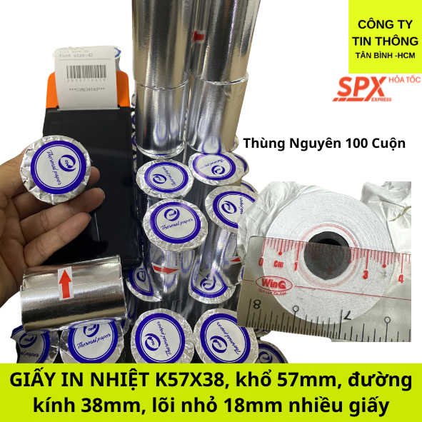 Carton of 100 Rolls of K57 receipt printing paper, K57 bill printing ...