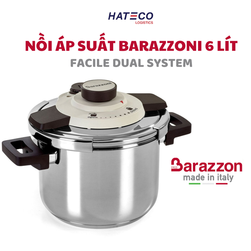 Barazzoni Dual System snelkookpan, inhoud 4,5 l, 22 cm, roestvrij