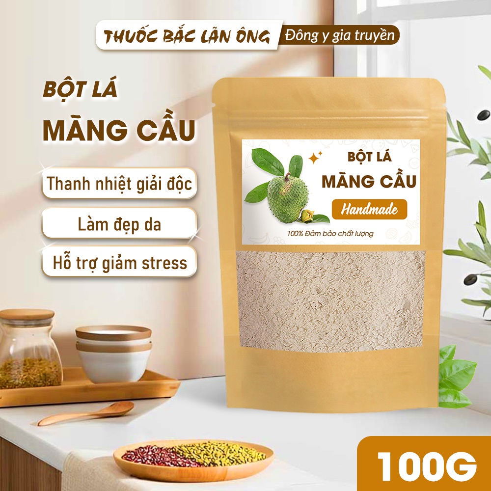 pure-soursop-leaf-powder-100g-green-fragrant-freeze-dried-powder