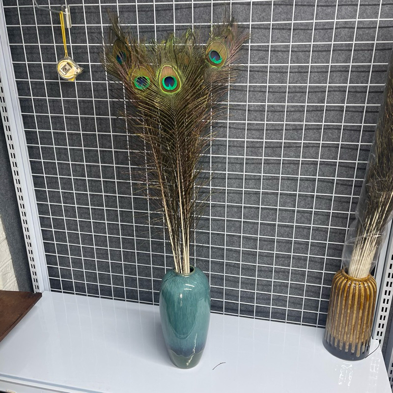 Combo of 20 Peacock Flowers + Random ceramic vase without selection