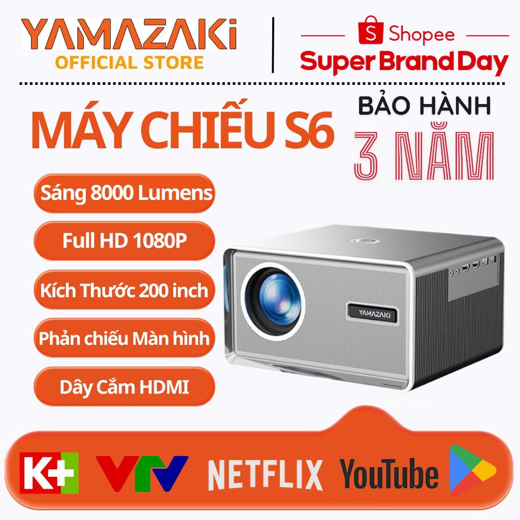 Yamazaki S6 Mini Projector - 8000 Lumens Brightness, Supports Full HD ...