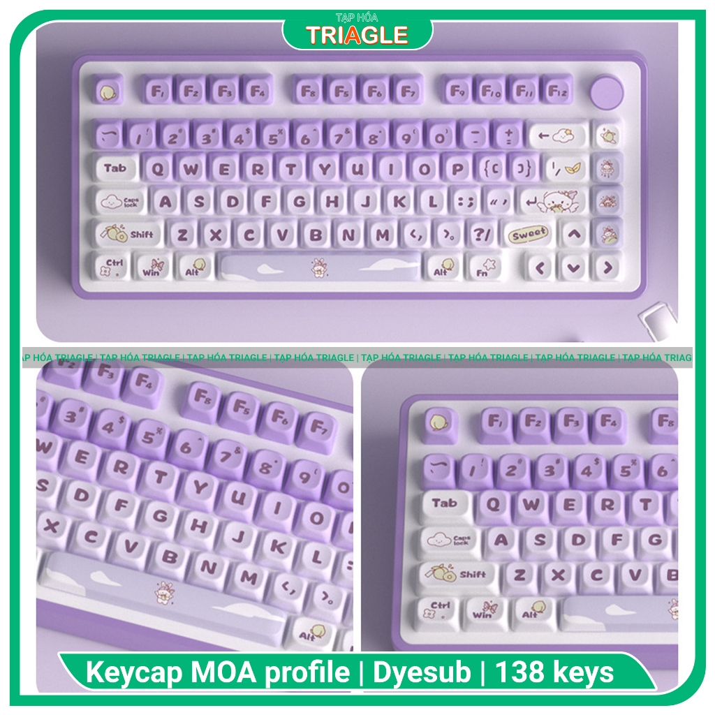MOA Gradient Bunny Purple Keycap | Purple Rabbit | PBT | DyeSub | Set ...